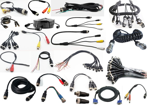 ปรับแต่ง DVR อุปกรณ์เสริม M12 4pin หญิง / เพศชายไปยัง RCA / BNC DC Connector / Adapter Cables