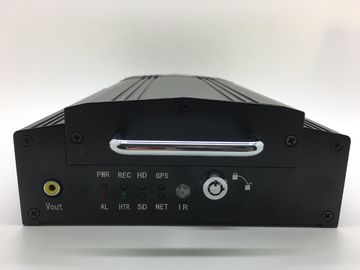 DVR เคลื่อนที่ H.264 HDD ขนาดกะทัดรัด 4 ช่องทางพร้อมปุ่ม Panic ในตัว GPS