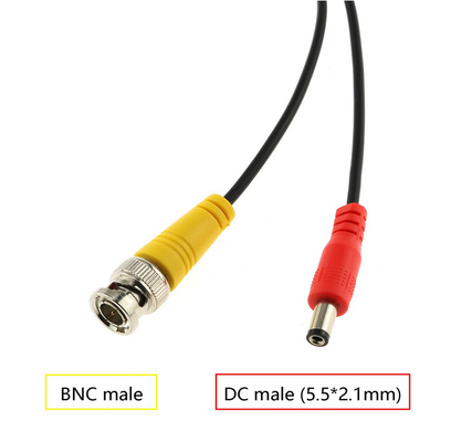 M12 4P เพศหญิงสู่เพศชาย BNC และ DC Extension Cable Aviation Plug สําหรับระบบ DVR รถ