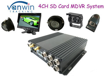 กล่องดำ HD 4CH SD การ์ดเคลื่อน DVR สนับสนุน 256GB, ช่องเสียบการ์ด SD คู่