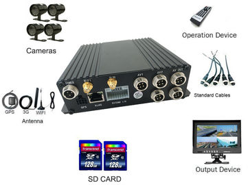 4CH SD 4G รถดิจิตอลบันทึกวิดีโอรถแท็กซี่ระบบ MDVR 24/7 การตรวจสอบกับเราเตอร์ไร้สาย