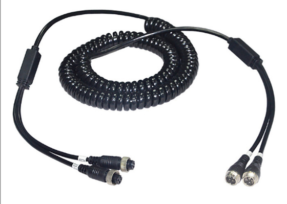 PU Truck 5 Core / 7pin 4 Meter Trailer Spiral Wire ถึง 4 Pin Aviation Suzy Coil Cable