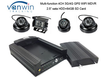 Anti-vibration HDD Security 3G ฟังก์ชั่นมัลติฟังก์ชั่น DVR มือถือ 4CH สำหรับรถบัส / รถบรรทุก