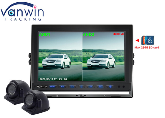 7' 9' 10' 2 Splits AHD Car Display TFT Car Monitor สําหรับการบันทึกวีดีโอ 2 ช่อง