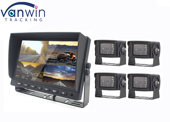 7 นิ้ว 9 นิ้ว 10 นิ้ว AHD TFT Car Monitor สร้างใน DVR สําหรับระบบกล้อง 4 ตัว