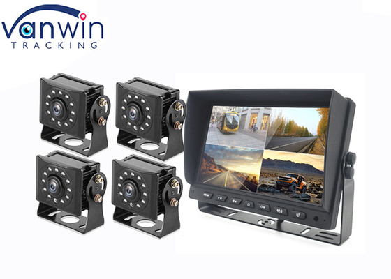 7 นิ้ว 9 นิ้ว 10 นิ้ว AHD TFT Car Monitor สร้างใน DVR สําหรับระบบกล้อง 4 ตัว