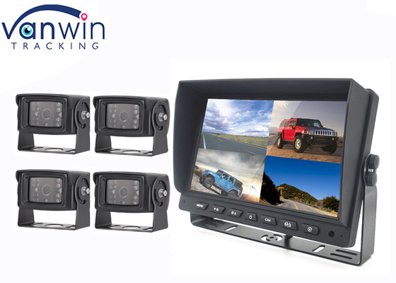4 ช่อง Heavy Duty DVR AHD TFT Car Monitor แยกหน้าจอสำหรับรถบรรทุกรถตู้