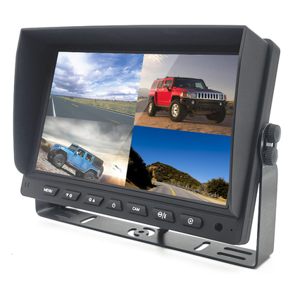 4 ช่อง Heavy Duty DVR AHD TFT Car Monitor แยกหน้าจอสำหรับรถบรรทุกรถตู้