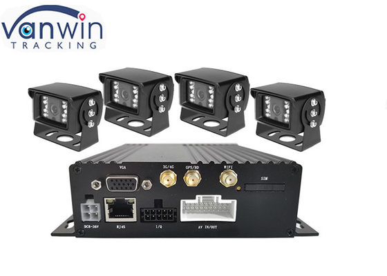 1080P AHD Dual SD มือถือ dvr ความปลอดภัย 4Ch Gps 3g 4g Wifi สําหรับรถบัส