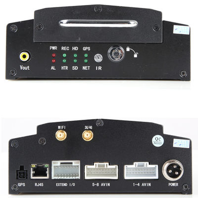 8 ช่อง Mobile DVR พร้อม 3G 4G GPS และรองรับฮาร์ดดิสก์ 2TB สำหรับการเฝ้าระวัง CCTV ในยานพาหนะ