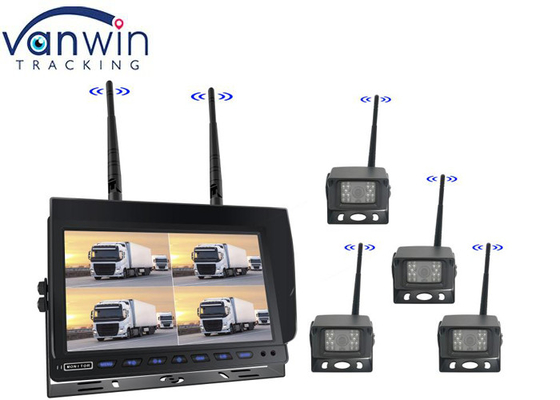 10 นิ้ว Quad Split 4ch AHD Wireless 1080P รถยนต์ Reverse กล้องติดตามชุด