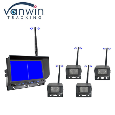 10 นิ้ว Quad Split 4ch AHD Wireless 1080P รถยนต์ Reverse กล้องติดตามชุด