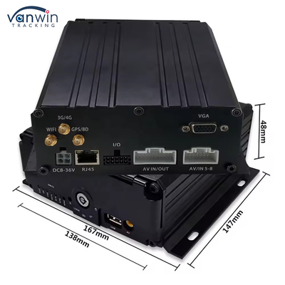 แฮร์ดดิสก์ 8 ช่อง SD Card Mobile DVR H.264 Car MDVR สําหรับการติดตามความปลอดภัยของยานยนต์