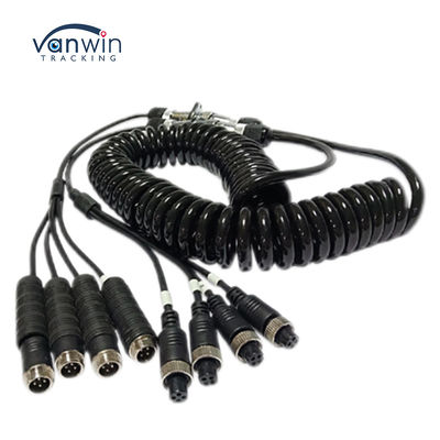 รถยนต์ วิดีโอ การบิน สายสปริง รถยนต์ เครื่องเชื่อม สาย 4-ปิน / RCA สายสไพร่ขยาย curled