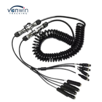 รถยนต์ วิดีโอ การบิน สายสปริง รถยนต์ เครื่องเชื่อม สาย 4-ปิน / RCA สายสไพร่ขยาย curled