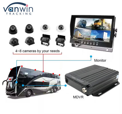 การติดตามวีดีโอออนไลน์ 4G GPS มือถือ DVR 1080p Sd Card 4 ช่อง SIM Card GPS กล้องวงจรปิด