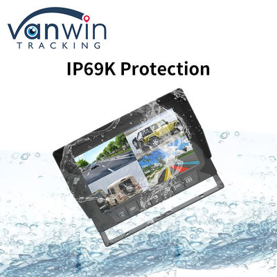 IP69K 7 / 10.1 นิ้ว กันน้ํา AHD Quad TFT คาร์ มอนิเตอร์ Dispaly สําหรับยานยนต์ทั่วไป