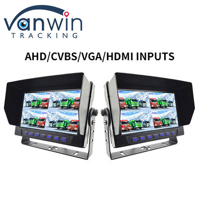 IP69K 7 / 10.1 นิ้ว กันน้ํา AHD Quad TFT คาร์ มอนิเตอร์ Dispaly สําหรับยานยนต์ทั่วไป