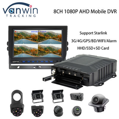 4G Starlink 1080P AHD 8 ช่องรถ CCTV MDVR GPS 4G WIFI ระบบกล้อง DVR มือถือ