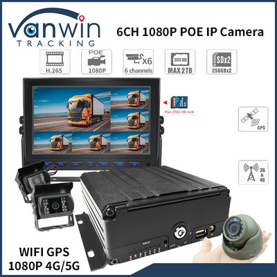 4G 6 ช่อง H. 265 HDD รถยนต์ DVR มือถือสําหรับกล้องวงจรปิดรถยนต์