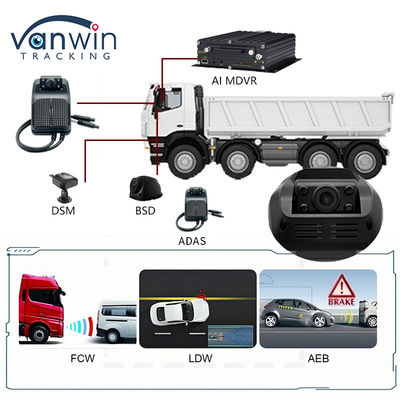 MINI 2CH 4CH 4G Dual Lens AI Dash Cam พร้อม ADAS DMS 4G GPS สําหรับรถบรรทุกและรถแท็กซี่