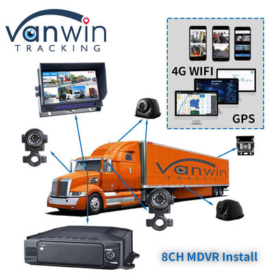 HDD 1080p 8ch มือถือ DVR 4G GPS WIFI MDVR Kit ระบบกล้องสําหรับรถยนต์ Tracker การรักษาความปลอดภัยรถยนต์