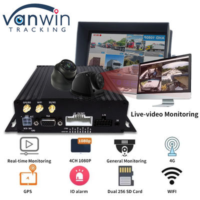 กล้อง 4CH SD Card GPS MDVR คล้อง 4G WiFi มือถือ DVR ระบบรักษาความปลอดภัยรถบัสโรงเรียน