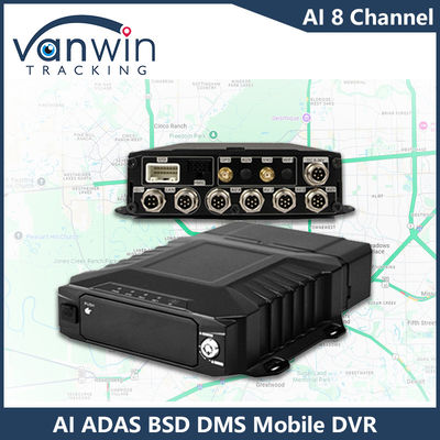 H.265 8CH HDD Mobile DVR Advanced Driving DSM ADAS BSD AI ระบบติดตามเซ็นเซอร์คนเดิน