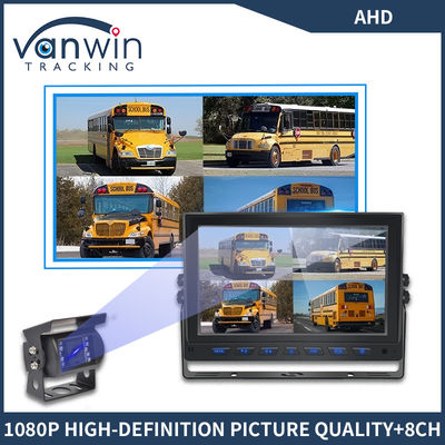 9 นิ้ว 8 ช่อง AHD มอนิเตอร์ วิดีโอ 1080P รถ LCD IPS มอนิเตอร์สําหรับรถบัส รถบรรทุก