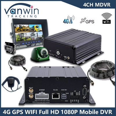 4CH GPS 4G WiFi Mobile DVR Full HD 1080P กล้องรถยนต์ HDD Mdvr สําหรับรถเมล์ รถกระบะ