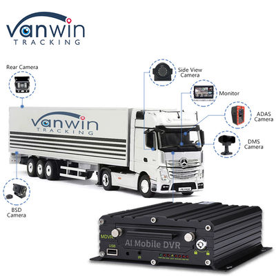 ADAS DMS BSD AI Vehicle Fleet Cam Car With 8CH WiFi GPS 4G Live View มือถือ DVR สําหรับรถ
