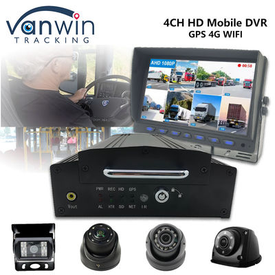 4 ช่อง HDD SSD DVR มือถือ 1080P 4G WiFi GPS MDVR กล้องรถยนต์