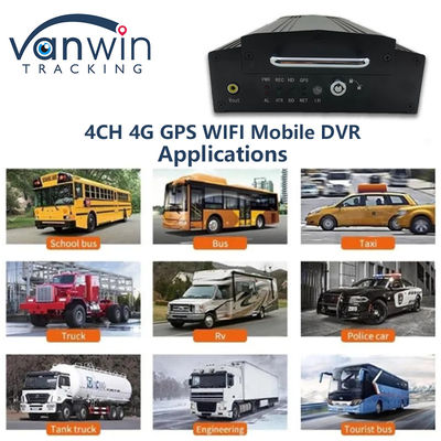 4 ช่อง HDD SSD DVR มือถือ 1080P 4G WiFi GPS MDVR กล้องรถยนต์