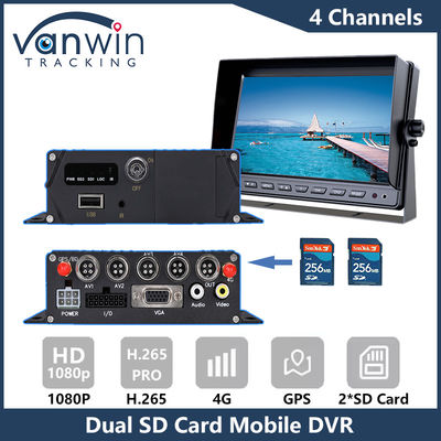 4G GPS Dual SD Card มือถือ DVR 1080P 4CH กล้องวงจรปิด CCTV เครื่องบันทึกความปลอดภัย มือถือติดตาม DVR