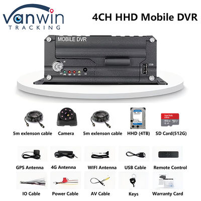 4CH 5G CMSV6 ระบบ AI Mobile DVR พร้อม GPS ADAS BSD DMS H.265 MDVR สําหรับเครื่องติดตาม CCTV ของรถยนต์