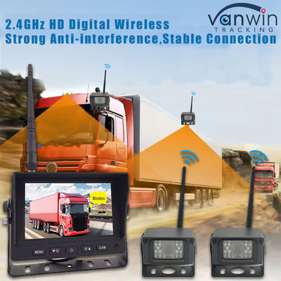 5 นิ้ว ดิจิตอล HD DVR เครื่องยนต์ไร้สาย รถยนต์สํารอง กล้องจอ ระบบจอ Quad View