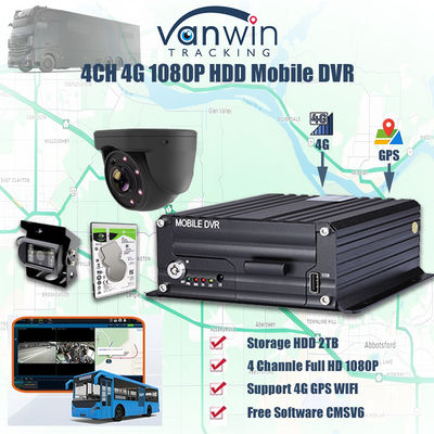 H.265 4CH 1080P HDD Mobile DVR Vehicle CCTV Video Recorder Kit ระบบกล้อง MDVR