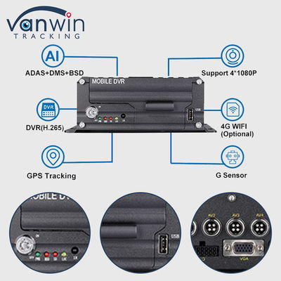 H.265 4CH 1080P HDD Mobile DVR Vehicle CCTV Video Recorder Kit ระบบกล้อง MDVR