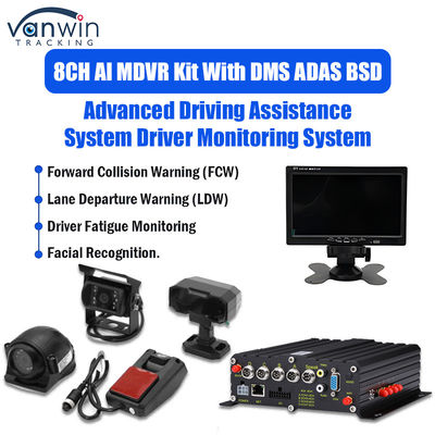 8CH 1080p 4G AI Mobile DVR พร้อมระบบกล้อง ADAS DMS BSD GPS Mobile DVR สําหรับรถบรรทุก