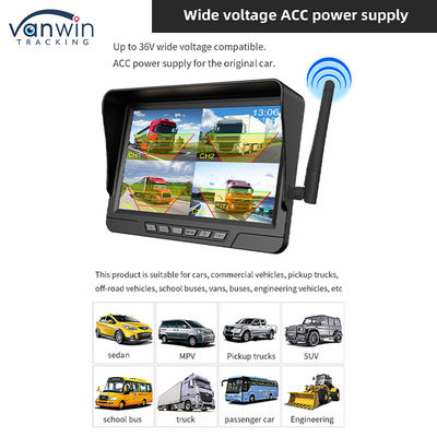 7 นิ้ว Wireless Car Monitor ชุดกล้องแสงอาทิตย์ด้วย IP68 CCTV กล้องความปลอดภัยไร้สาย