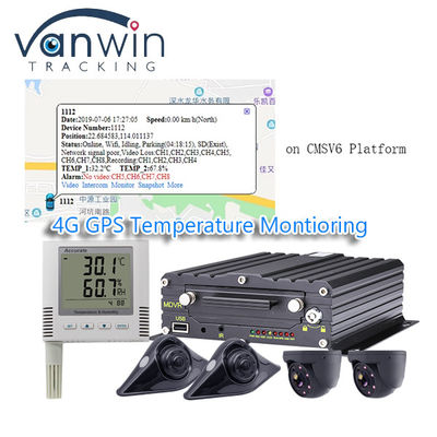 ระบบติดตามอุณหภูมิรถตู้เย็น 4G GPS MDVR ของรถยนต์ทั้งหมดในหนึ่งคําตอบ