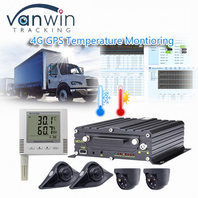 การตรวจสอบอุณหภูมิวิดีโอเครื่องบันทึกวิดีโอ 4CH 4G 4G แบบไร้สายสำหรับยานพาหนะตู้เย็น
