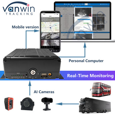 8CH AI Mobile DVR พร้อม ADAS DMS BSD 4G และกล่องดํารถยนต์ GPS สําหรับความปลอดภัยรถยนต์