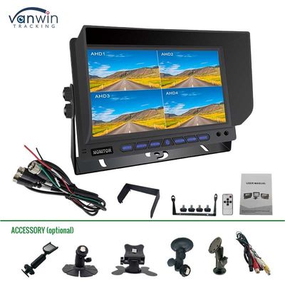 AHD/CVBS Multiple Video Mixed Input 4 Channel 7 Inch Split Display Car Monitor สําหรับรถยนต์