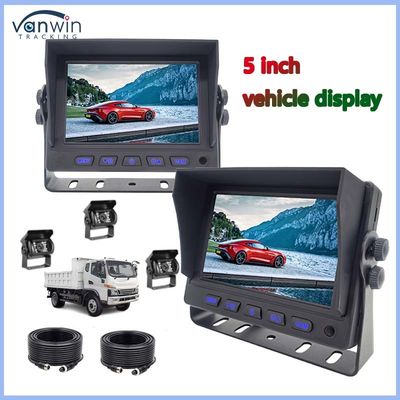 5 นิ้ว LCD Screen TFT Car Monitor เครื่องเชื่อมโลหะ+4PIN CCD สี หลังมองกล้อง 12-24v สําหรับรถคาราวาน Van Rv