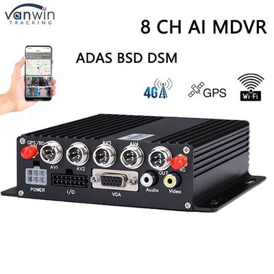 8CH SD DVR 4G GPS ADAS DMS AI MDVR 1080P H.265 โทรศัพท์มือถือ DVR แดชแคมะบันทึก GPS โทรศัพท์มือถือ