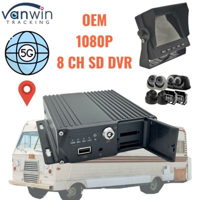8 ช่อง SD Card MDVR 5G GPS Vehicle Tracker เครื่องบันทึกวิดีโอ 1080P สําหรับรถบรรทุก รถบัส รถตู้ รองรับ OEM บริการ