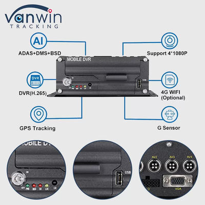 1080P 4CH HDD DVR 5G GPS Tracker ระบบติดตามยานสําหรับความปลอดภัยของเรือ