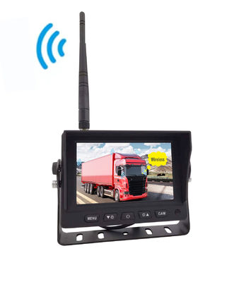 DVR ดิจิตอล 5 นิ้วแบบไร้สาย HD พร้อมจอ Quad-Split สําหรับการติดตามความปลอดภัยในการย้อนรถบรรทุก