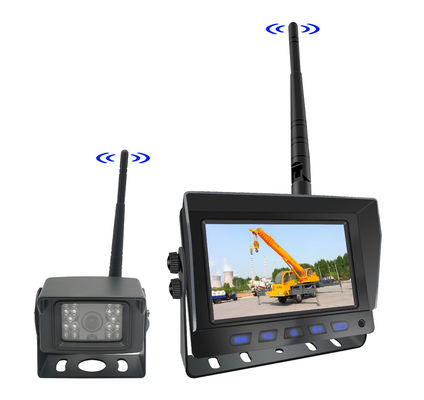 DVR ดิจิตอล 5 นิ้วแบบไร้สาย HD พร้อมจอ Quad-Split สําหรับการติดตามความปลอดภัยในการย้อนรถบรรทุก
